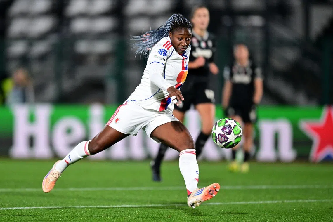 FILE PHOTO: Soccer Football - UEFA Women's Champions League - Juventus v OL Lyonnes - Stadio Comunale Vittorio Pozzo Lamarmora, Biella, Italy - November 19, 2025 OL Lyonnes' Kadidiatou Diani in action REUTERS/Daniele Mascolo/File Photo