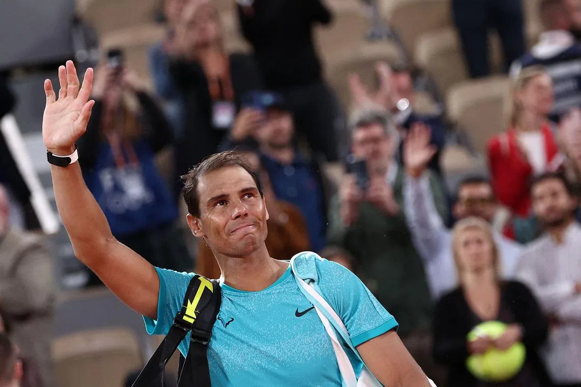 Rafael Nadal on May 27 leaves his favourite arena, Roland Garros, perhaps for the final time at a French Open which he has won 14 times. 