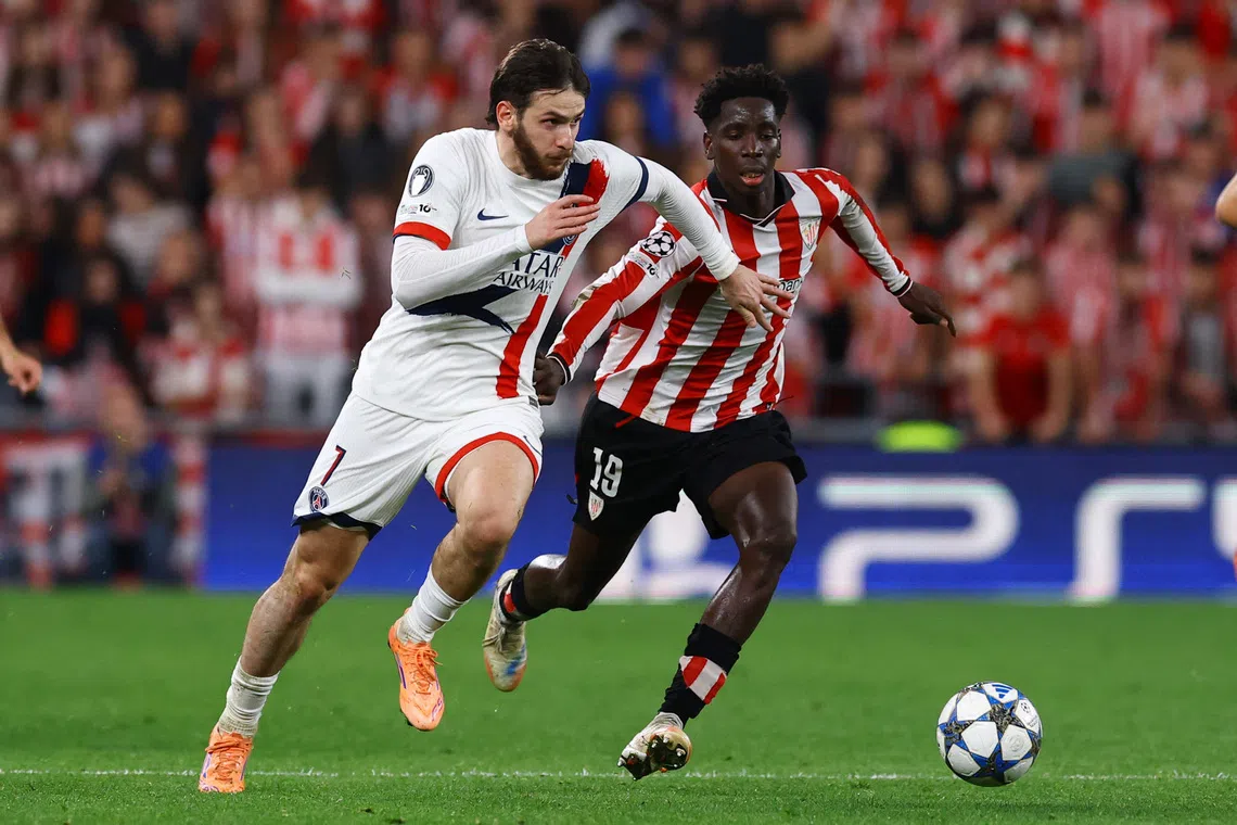 European champions PSG drew 0-0 with Athletic Club at Bilbao on Dec 10.