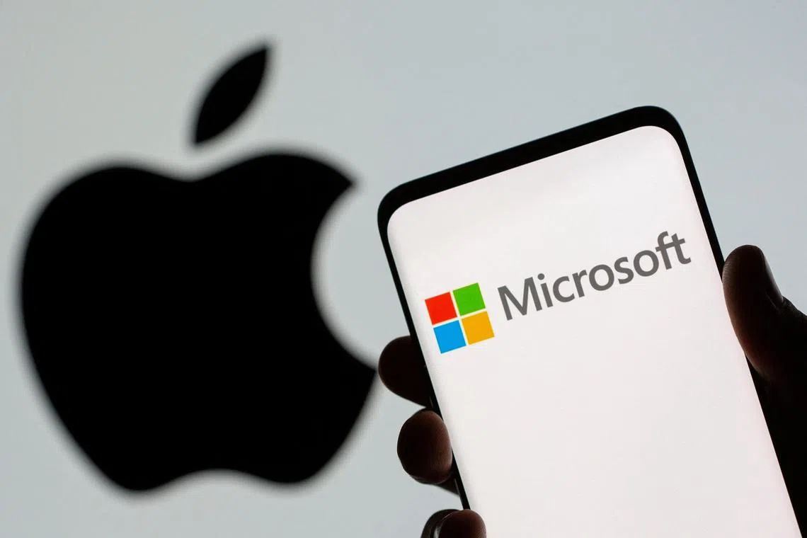 Shares of Apple ended 2023 with a gain of 48 per cent - lower than the 57 per cent rise posted by Microsoft.
