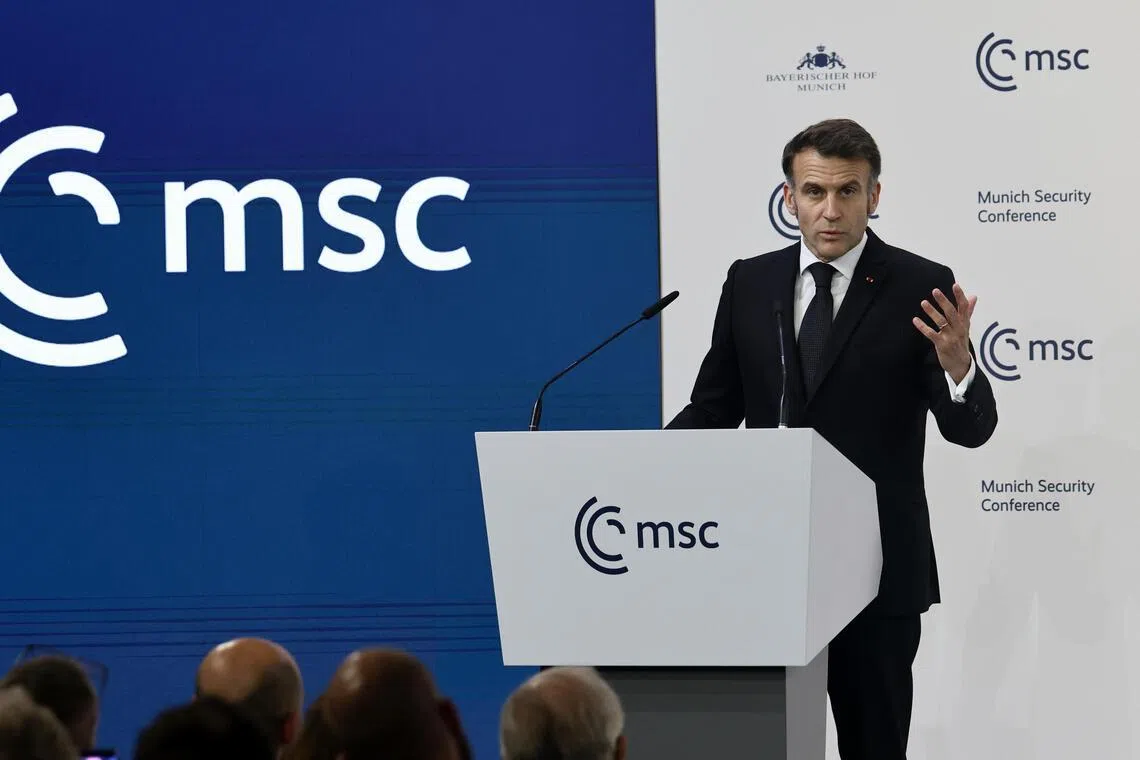 Time for Europe to become geopolitical power, France’s Macron says in Munich