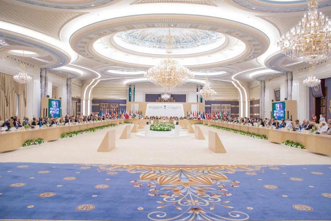 A handout picture provided by the Saudi Press Agency (SPA) on August 6, 2023 shows representatives meeting during a National Security advisors' meeting in Jeddah. (Photo by SPA / AFP) / === RESTRICTED TO EDITORIAL USE - MANDATORY CREDIT "AFP PHOTO / HO / SPA" - NO MARKETING NO ADVERTISING CAMPAIGNS - DISTRIBUTED AS A SERVICE TO CLIENTS ===