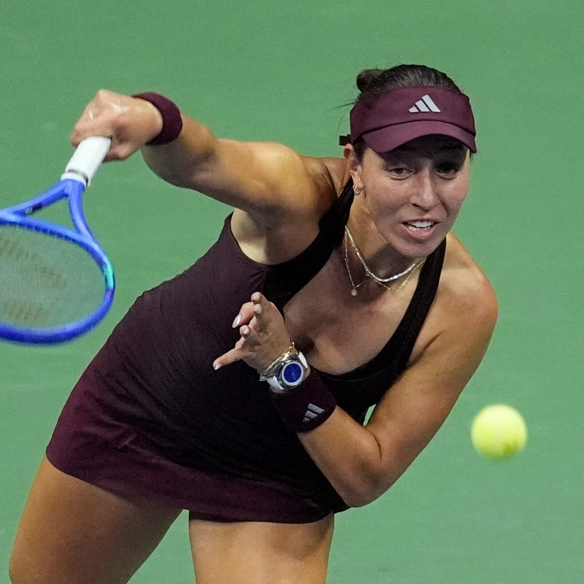 Tennis - U.S. Open - Flushing Meadows, New York, United States - September 8, 2026 Jessica Pegula of the U.S. in action during her quarter-final match against Emma Navarro of the U.S. REUTERS/Eduardo Munoz