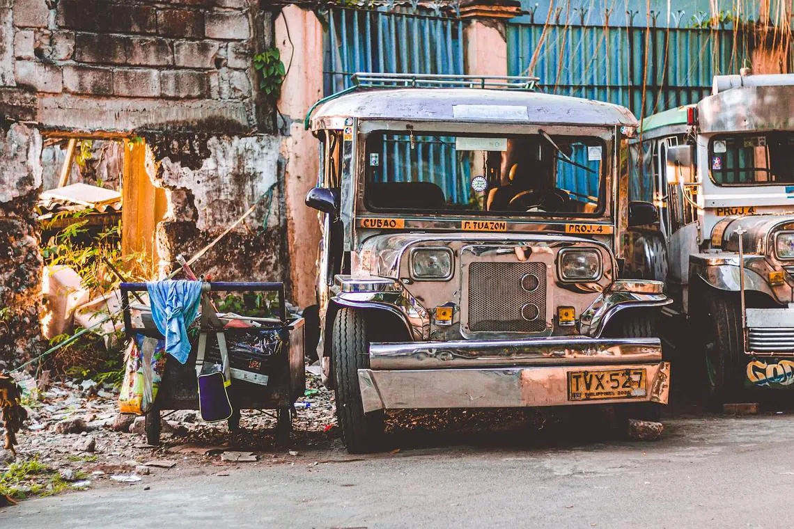 Jeepneys were originally created from abandoned US military jeeps after World War II, and later reproduced to meet Manila’s transport needs.