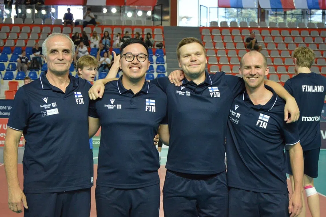 Singaporean Daryl Tay (second from left) is an assistant coach with Finnish Volleyball