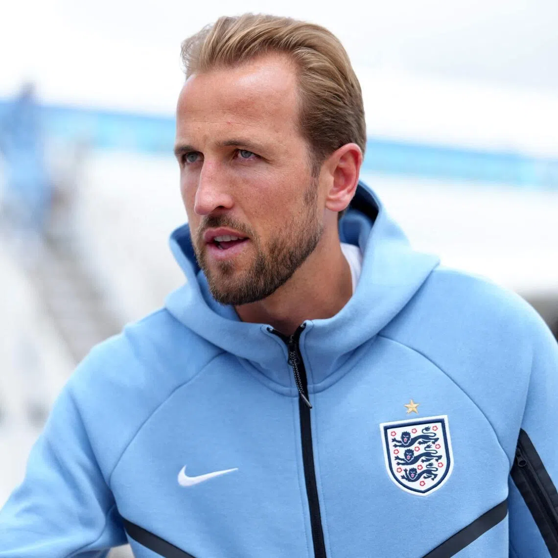England's Harry Kane arriving in Kansas City, Missouri, on June 13 with the England team.