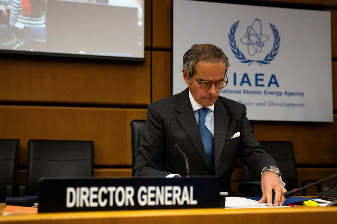 International Atomic Energy Agency (IAEA) Director General Rafael Grossi arrives for the quarterly board of governors meeting at the IAEA headquarters in Vienna, Austria, November 19, 2025. REUTERS/Elisabeth Mandl