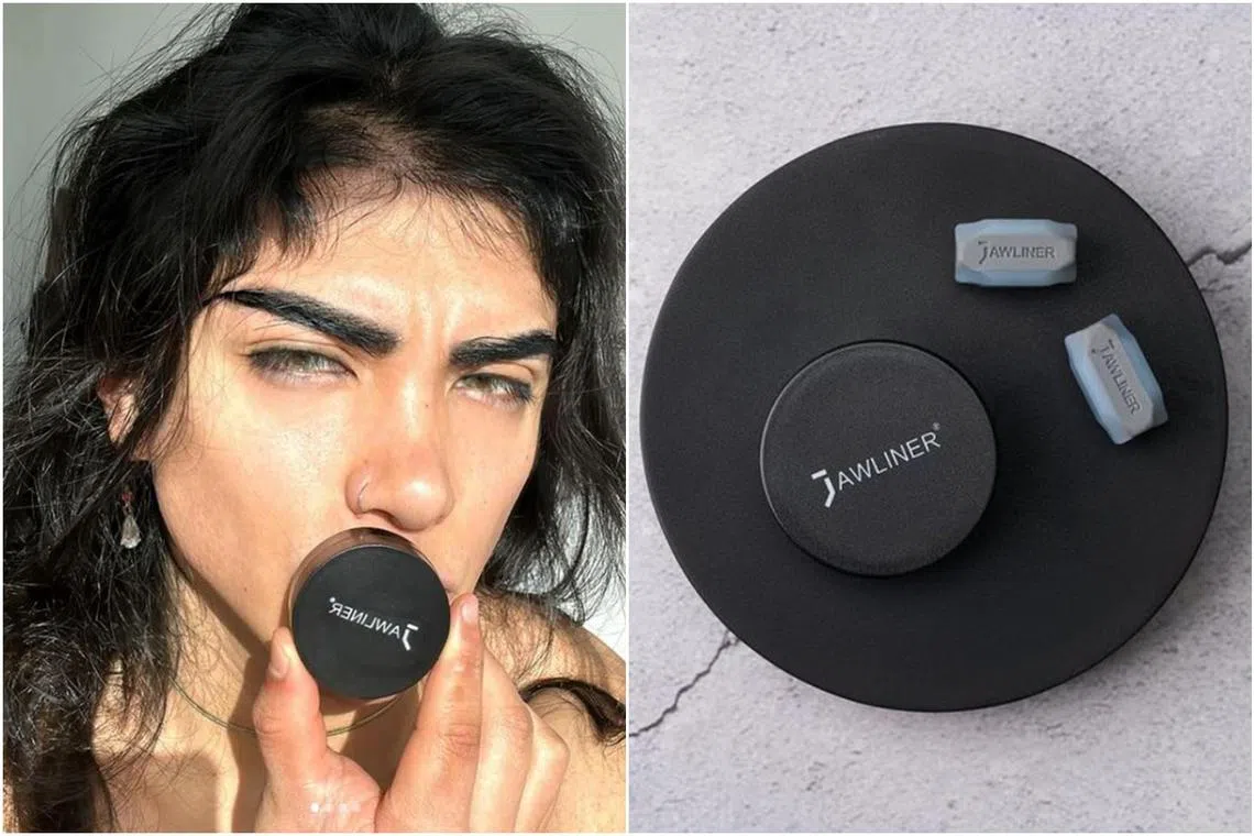 Jawliner sells “Facial Fitness” chewing gum that claims to help shape a jawline.