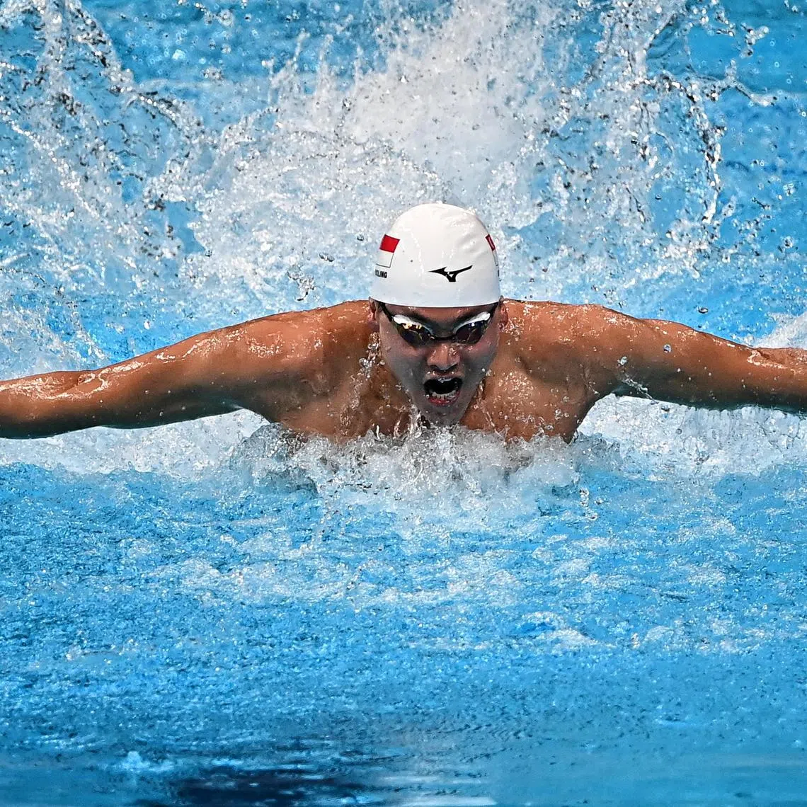 Singapore swimmer Joseph Schooling swimming in the men’s 100m butterfly in the Olympics