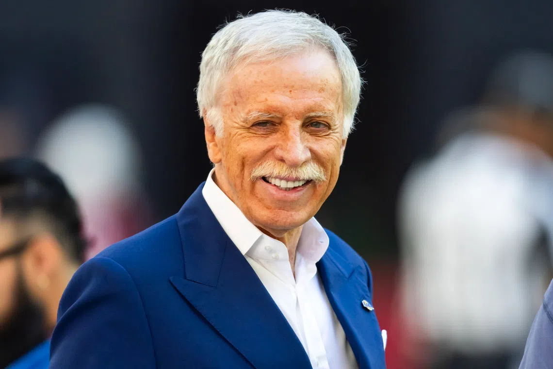 Dec 7, 2025; Glendale, Arizona, USA; Los Angeles Rams  owner Stan Kroenke in attendance against the Arizona Cardinals at State Farm Stadium. Mandatory Credit: Mark J. Rebilas-Imagn Images