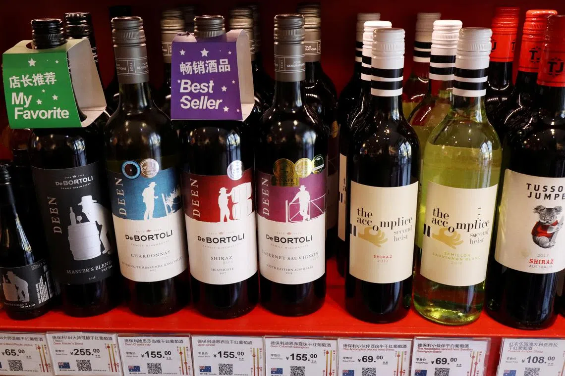 Australian wine for sale at a store in Beijing. One of the hardest-hit sectors has been Australia’s winemakers