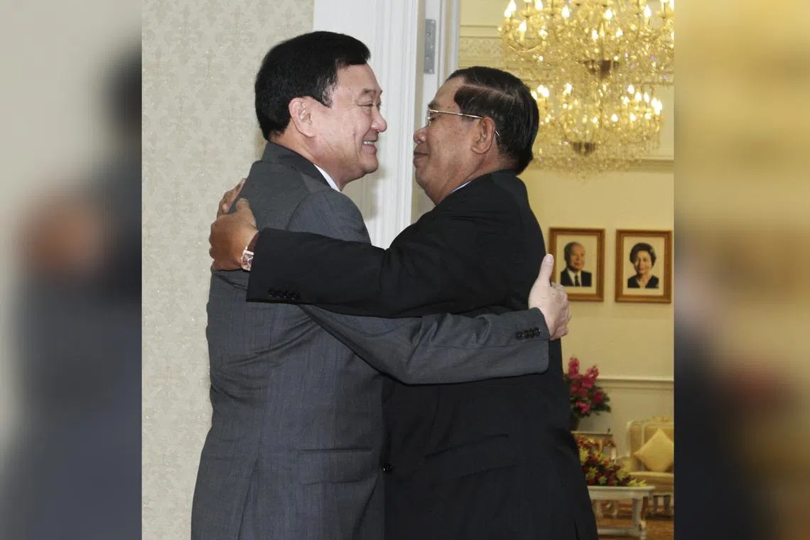 Many thought the personal relationship between Thaksin Shinawatra (left) and Mr Hun Sen would be the glue holding the two neighbours together.