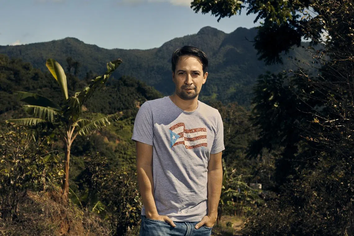 Songwriter-actor-director Lin-Manuel Miranda on a coffee farm that benefits from his philanthropic efforts, in Jayuya, Puerto Rico, in a 2018 file photograph. 