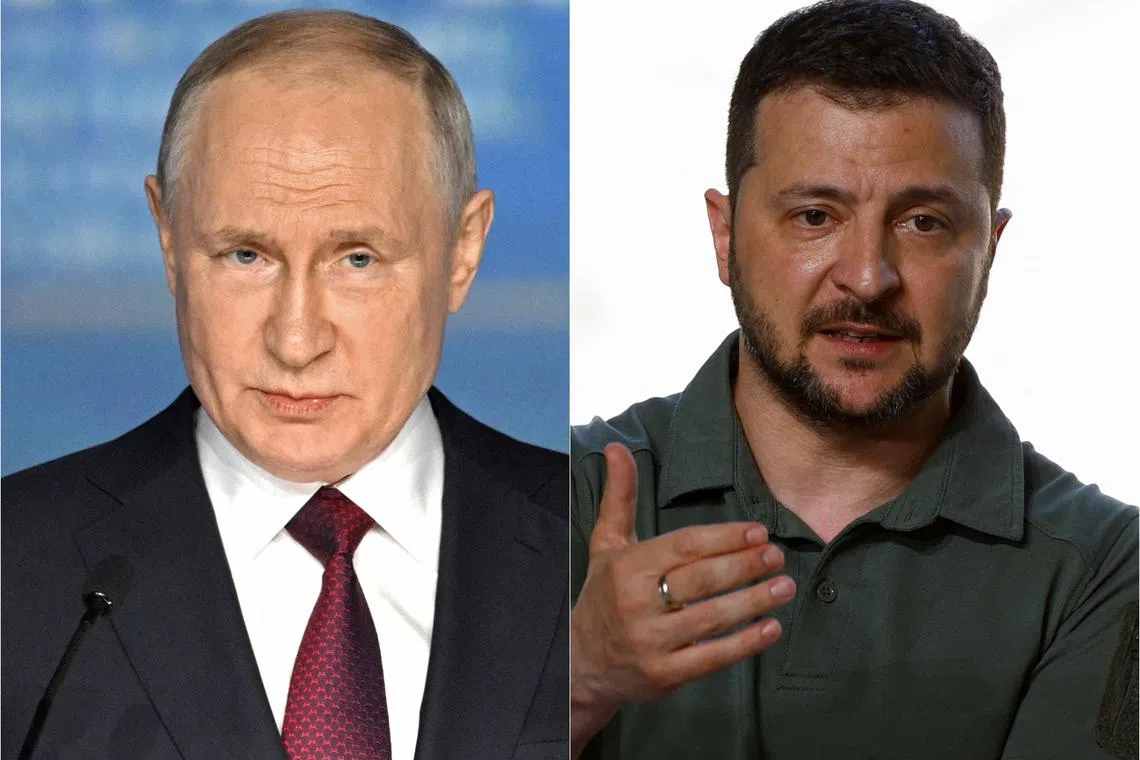 Vladimir Putin's insult against Mr Zelensky (right) triggered uproar in Ukraine, including from the country's chief rabbi.