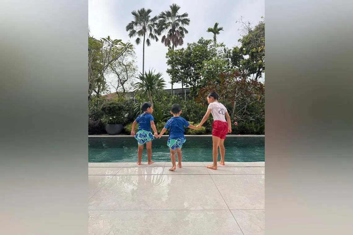 The writer's six-year-old son (far right), affectionately nicknamed Pogi, with his three-year-old twin brothers. 