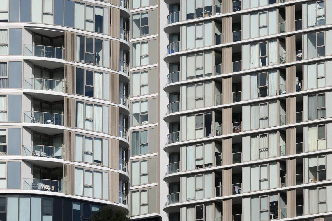 FILE PHOTO: An apartment block stands in Sydney, Australia, May 12, 2026. REUTERS/Hollie Adams/File Photo