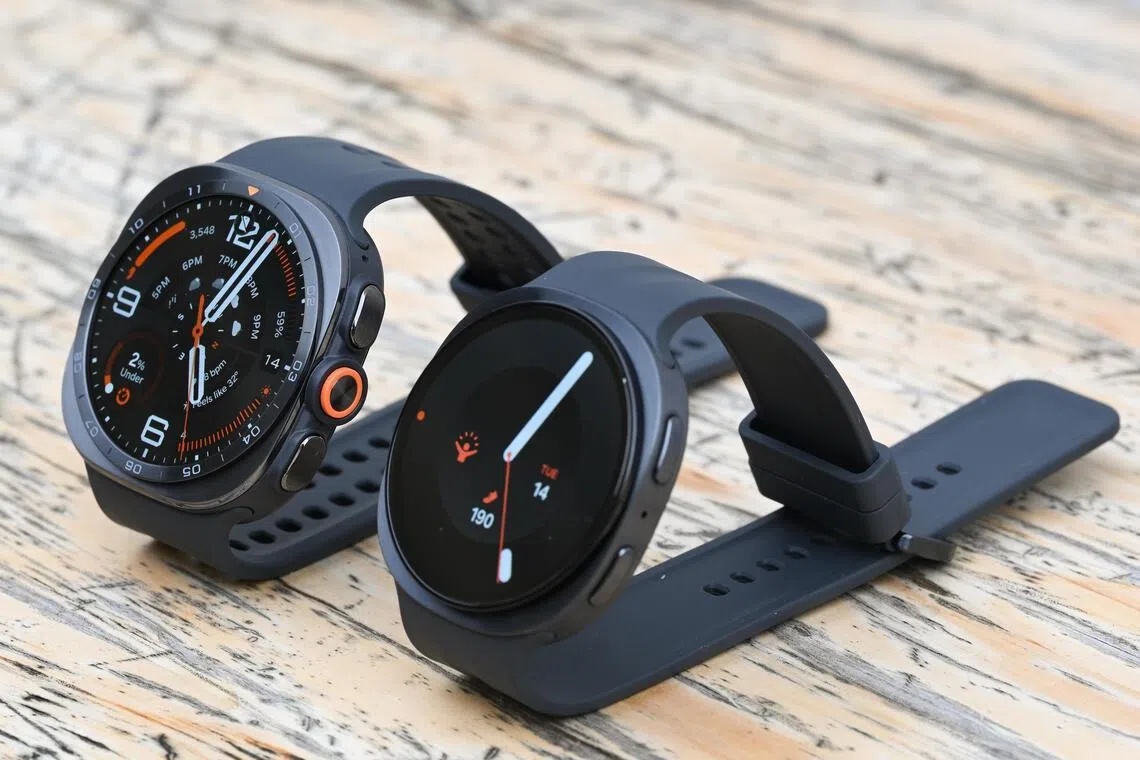 The new Samsung Galaxy Watch Ultra2 (left) and Galaxy Watch9 (right).