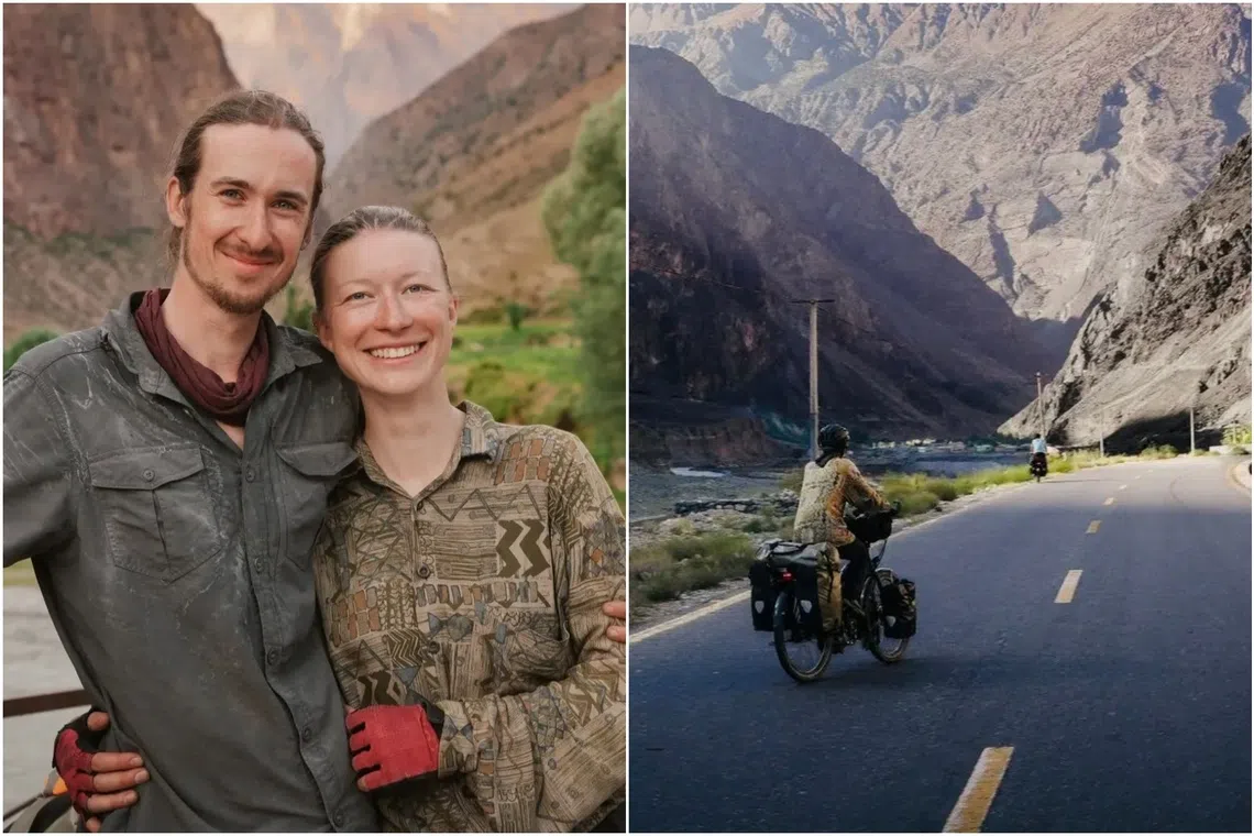 Mr Philipp Springsguth and Ms Maria West set out from Germany and arrived in Busan eight months later, after cycling through 16 countries.