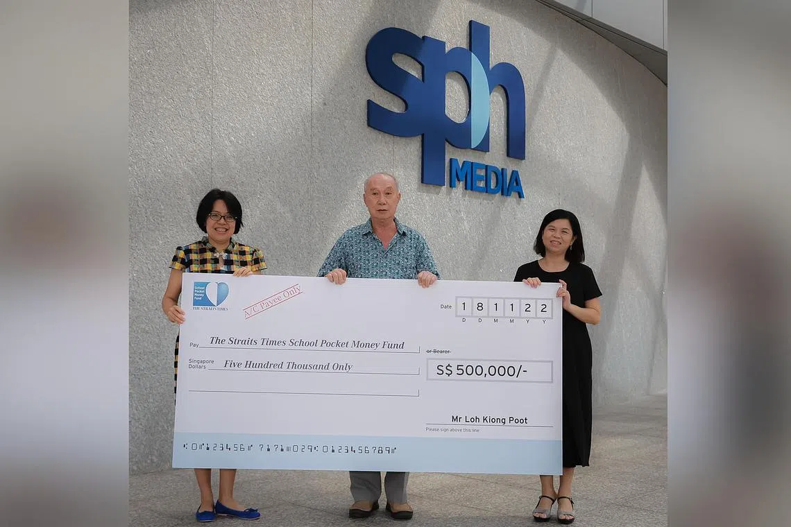 Retired businessman Loh Kiong Poot has contributed $2.5 million to the fund over the past five years.