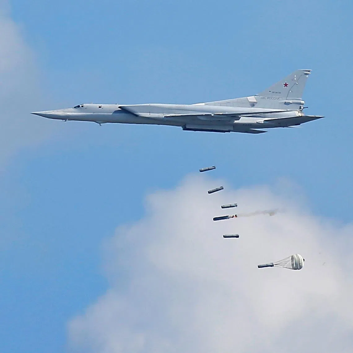 A Russian Tu-22M3 strategic bomber plane during the International Army Games 2016 in Dubrovichi outside Ryazan, Russia.