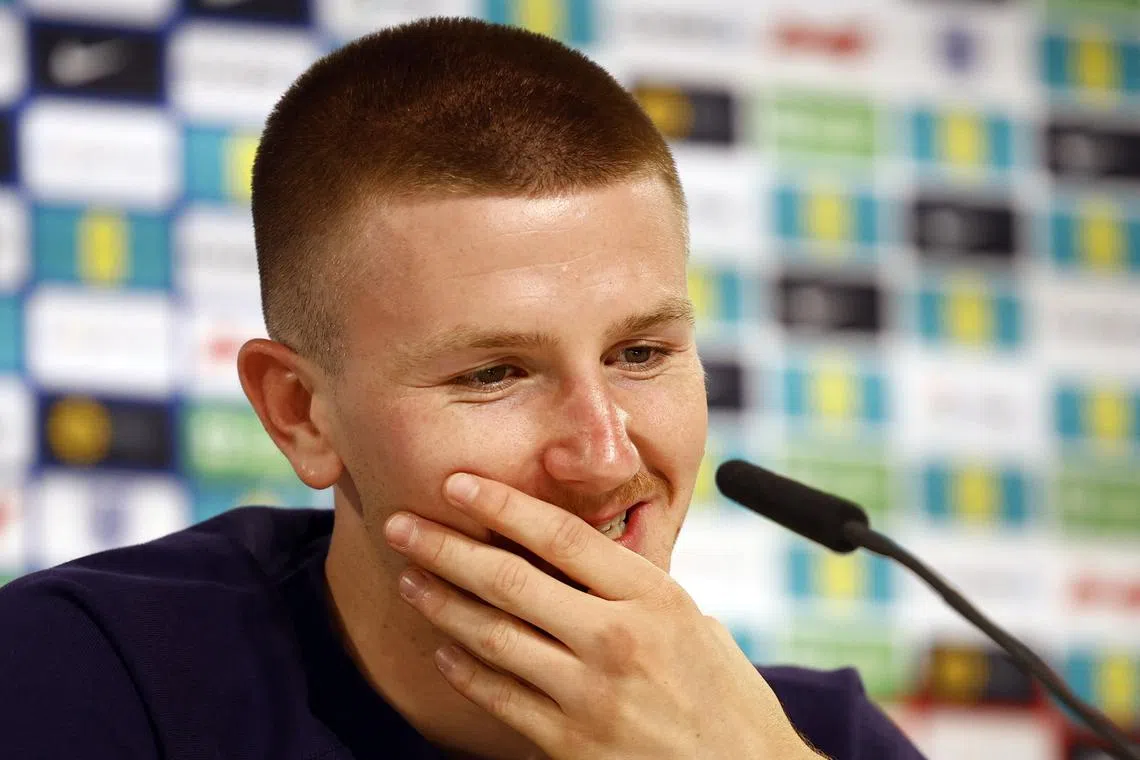 Soccer Football - Euro 2024 - England Press Conference - Schlossverein Blankenhain, Blankenhain, Germany - June 12, 2024 England's Adam Wharton during the press conference REUTERS/John Sibley