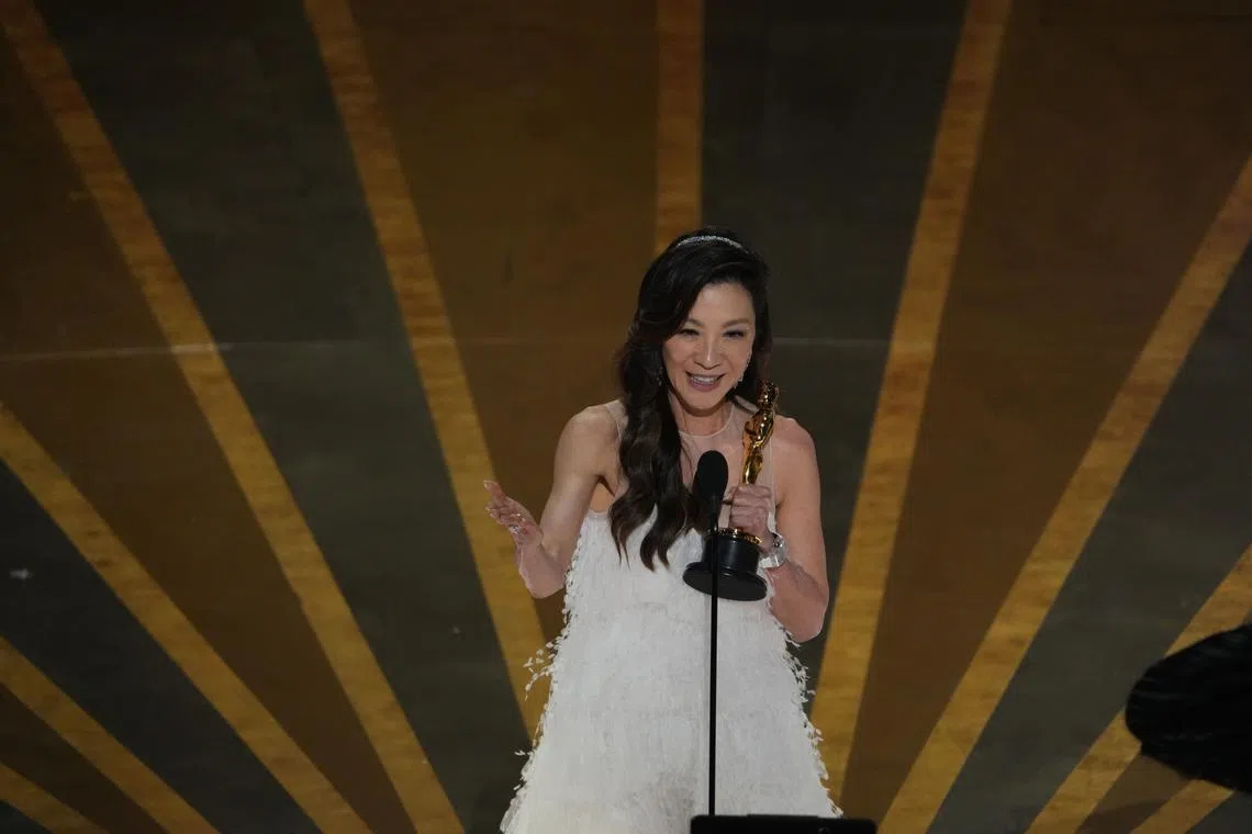 Michelle Yeoh made history on Sunday as the first Asian woman to win in the Best Actress category.