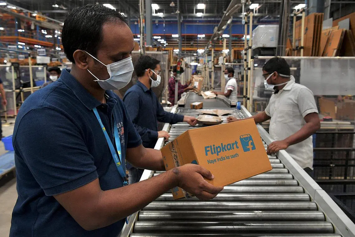 Amazon and Walmart-owned Flipkart are estimated to each account for about 30 per cent of India’s e-commerce market.