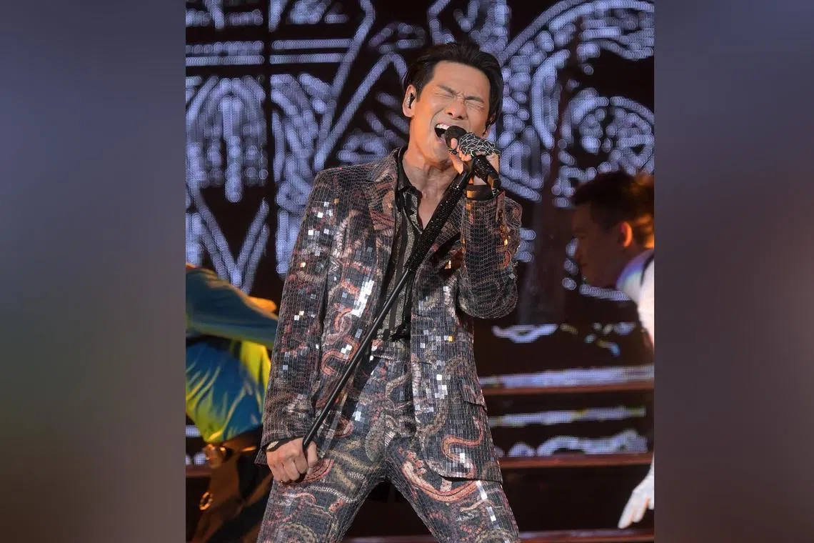 Hong Konger singer Alex To at his concert in Taipei.