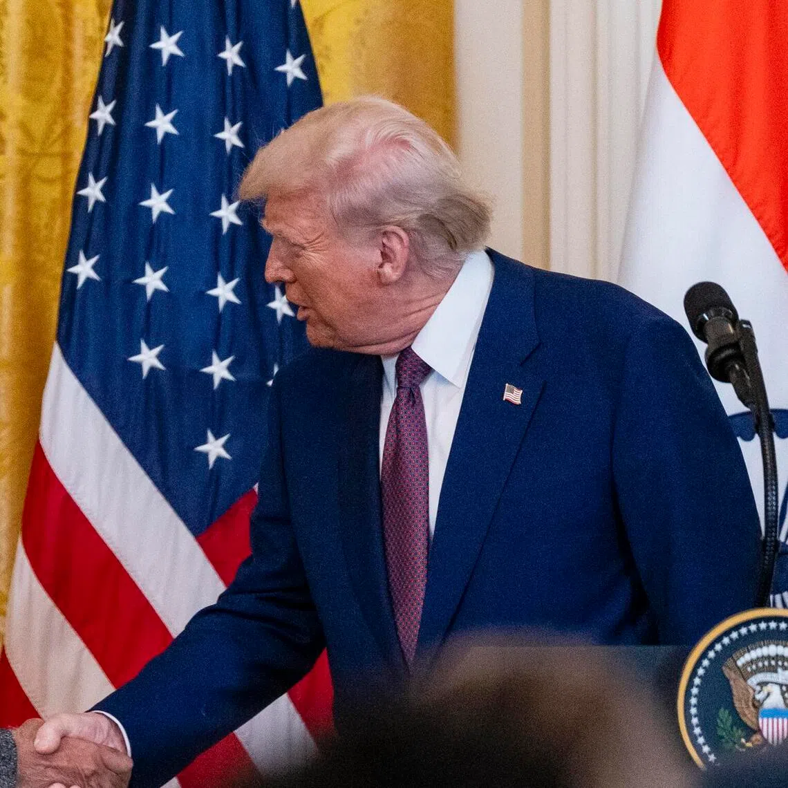 President Donald Trump meets Prime Minister Narendra Modi of India at the White House in Washington, on Feb 13, 2025. 