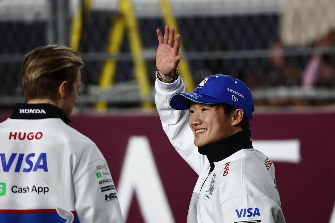RB's Yuki Tsunoda ahead of the Qatar Grand Prix.
