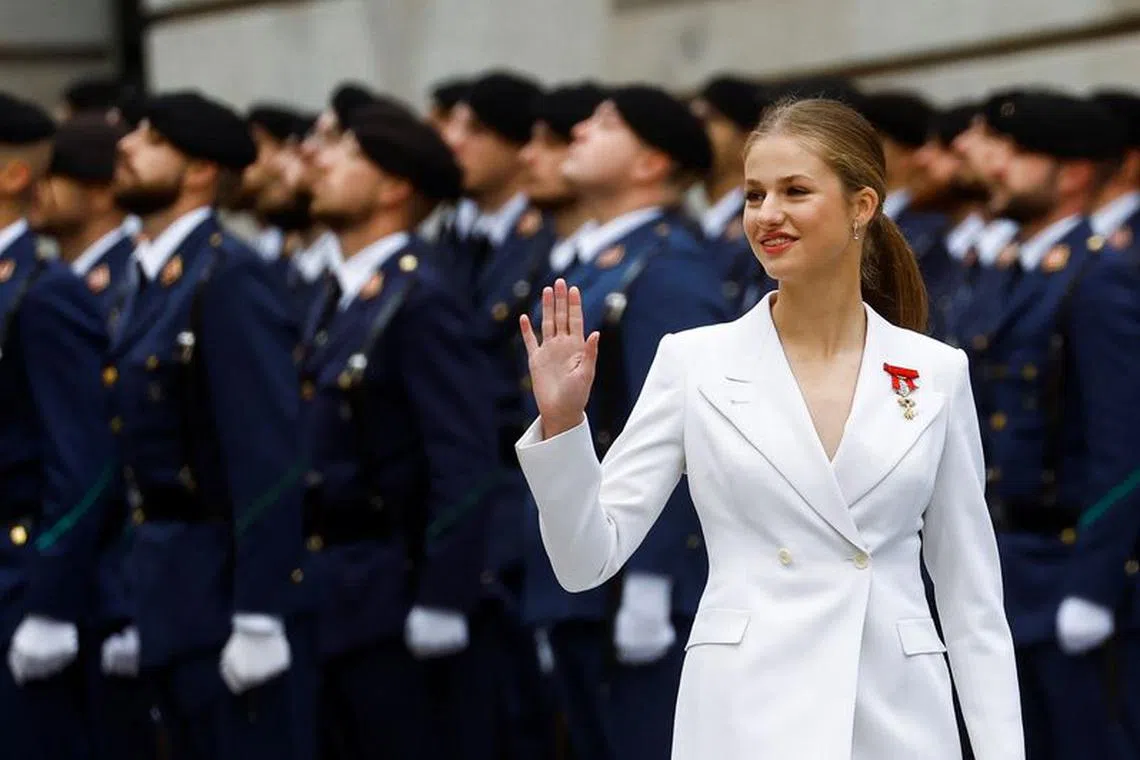 Spain's Princess Leonor arrives to swear an oath to the constitution at the parliament in Madrid, Spain, October 31, 2023. REUTERS/Susana Vera