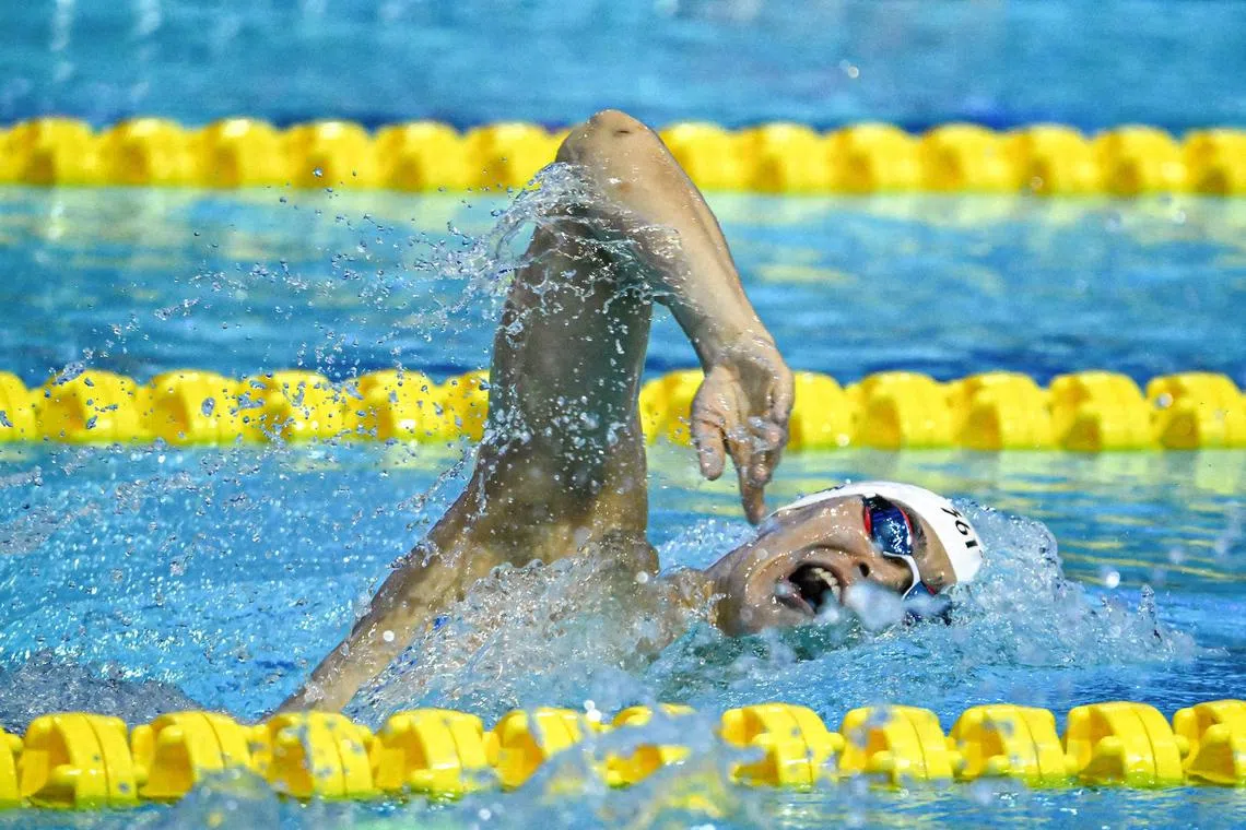 Sun Yang in the 400m freestyle at the Chinese National Summer Swimming Championships in Hefei, Anhui province on Aug 25, 2024.