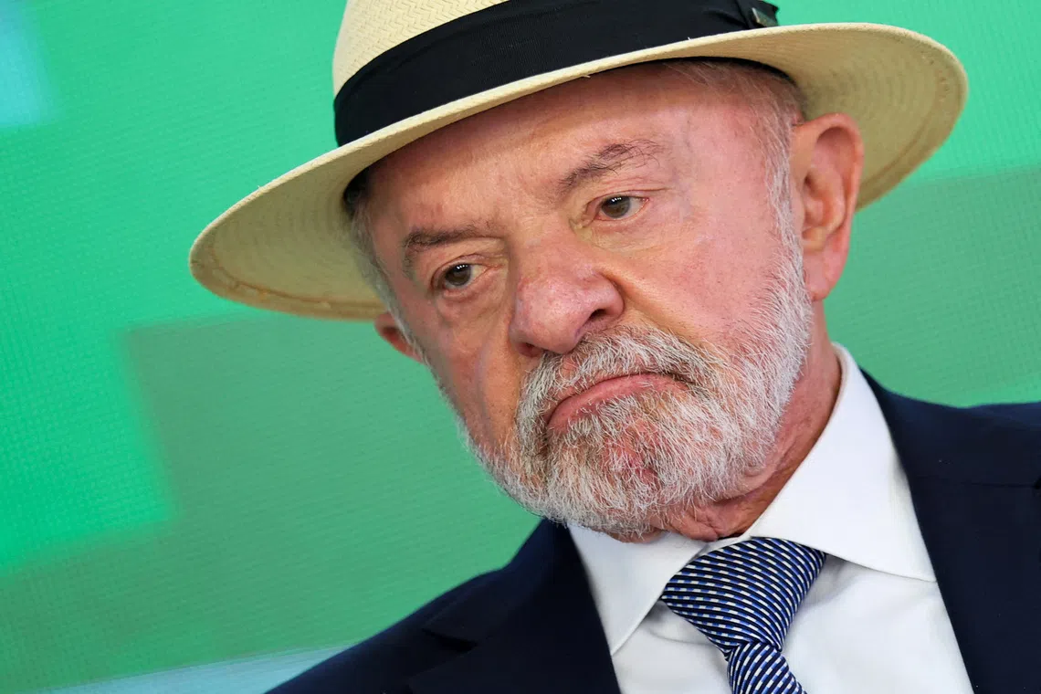 Brazil's President Luiz Inacio Lula da Silva attends a ceremony to sign into law a bill establishing a line of credit for companies affected by new tariffs imposed by the U.S. government, at the Planalto Palace in Brasilia, Brazil, July 22, 2026. REUTERS/Adriano Machado