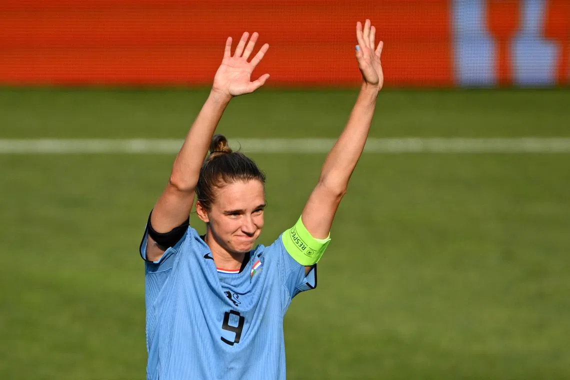 Soccer Football - UEFA Women's Euro 2025 - Group D - Wales v Netherlands - Stadion Allmend, Lucerne, Switzerland - July 5, 2025 Netherlands' Vivianne Miedema celebrates scoring their first goal REUTERS/Annegret Hilse