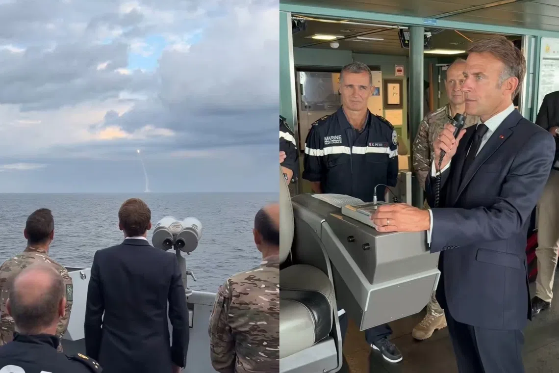 French President Emmanuel Macron posted a video to his X account showing him watching the launch of the upgraded weapon.