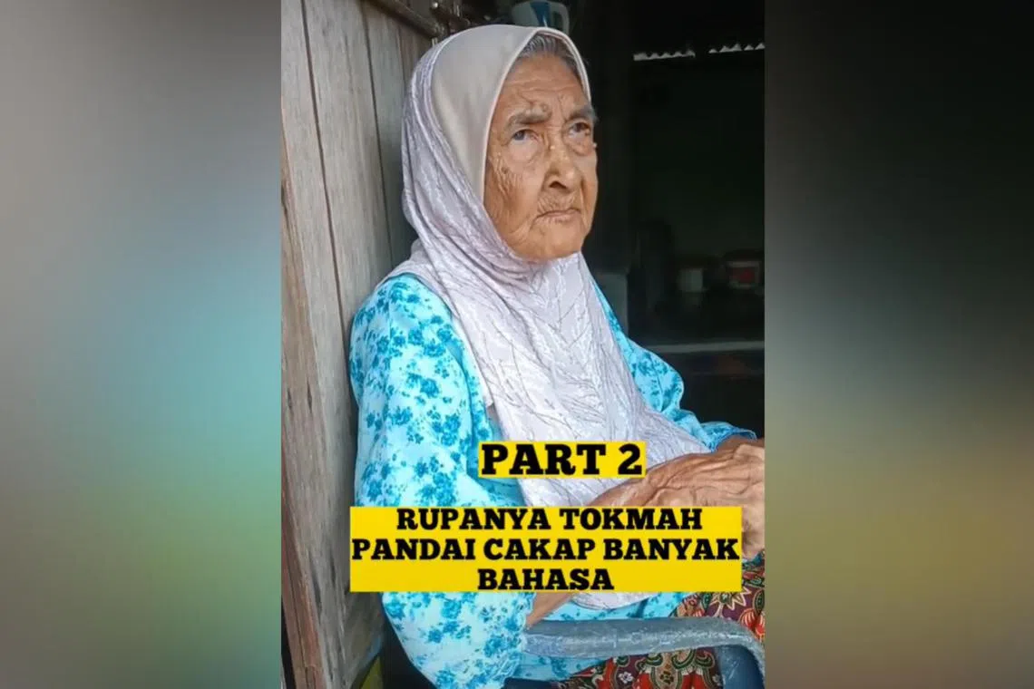 Tok Mah, 91, said she can speak Mandarin, Hainanese, Hakka, Teochew, as well as being proficient in Tamil and Thai languages.