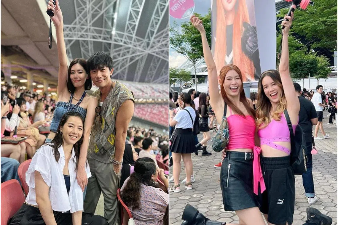 (From left) Local actresses Carrie Wong, Jasmine Sim, actor Desmond Tan and local actresses Denise Camillia Tan and Tay Ying.