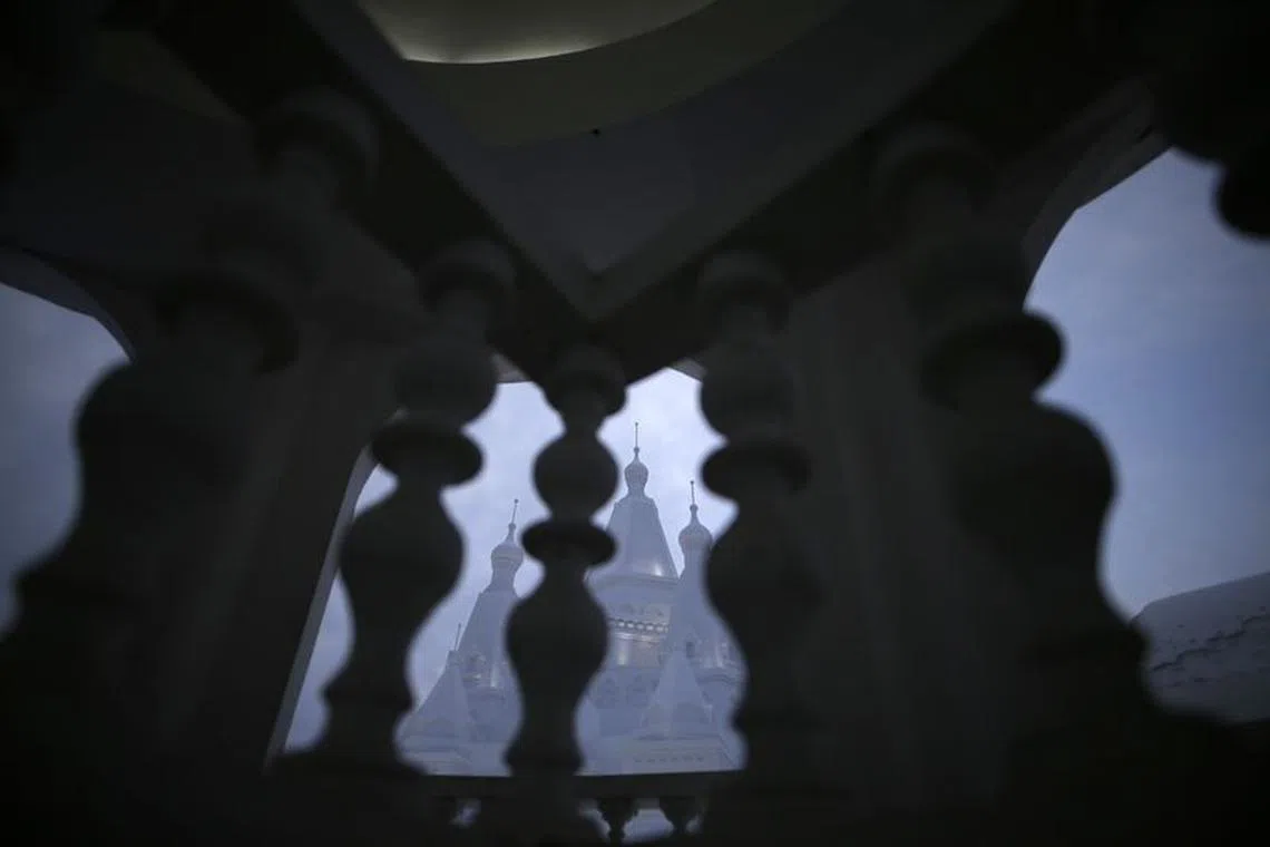 FILE PHOTO: A large snow sculpture is seen ahead of the Harbin International Ice and Snow Festival in the northern city of Harbin, Heilongjiang province, China, January 5, 2016. REUTERS/Aly Song/File Photo