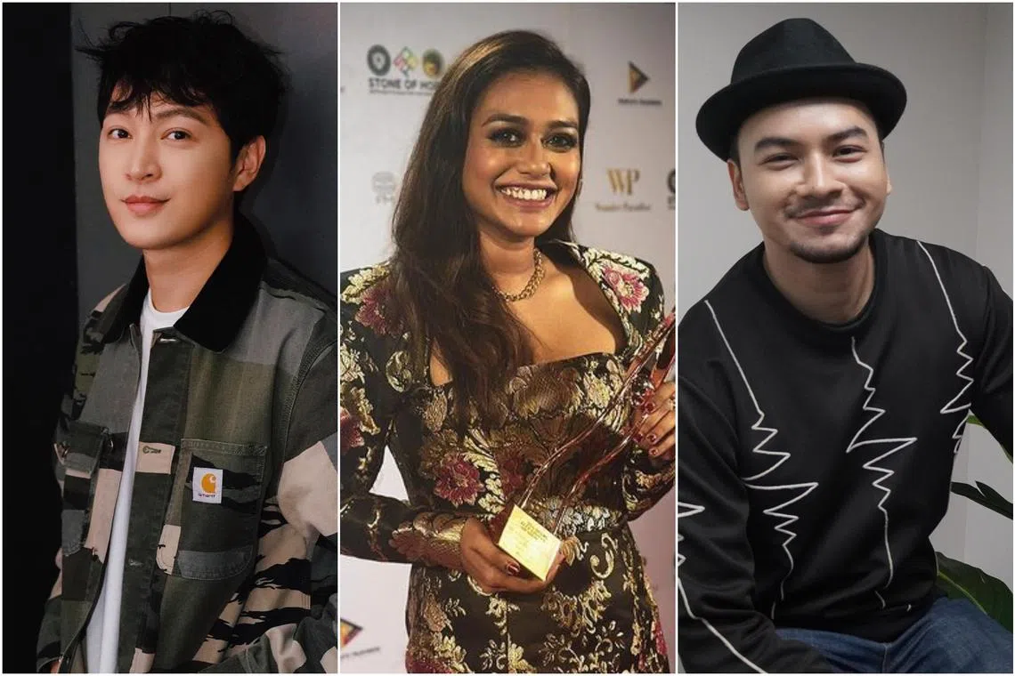 (From left) Actor  Jeffrey Xu won Best Actor in a Supporting Role, Eswari Gunasagar won Best Actress in a Leading Role and Norman Ishak took home the prize for Best Actor Leading Male Performance – Digital.