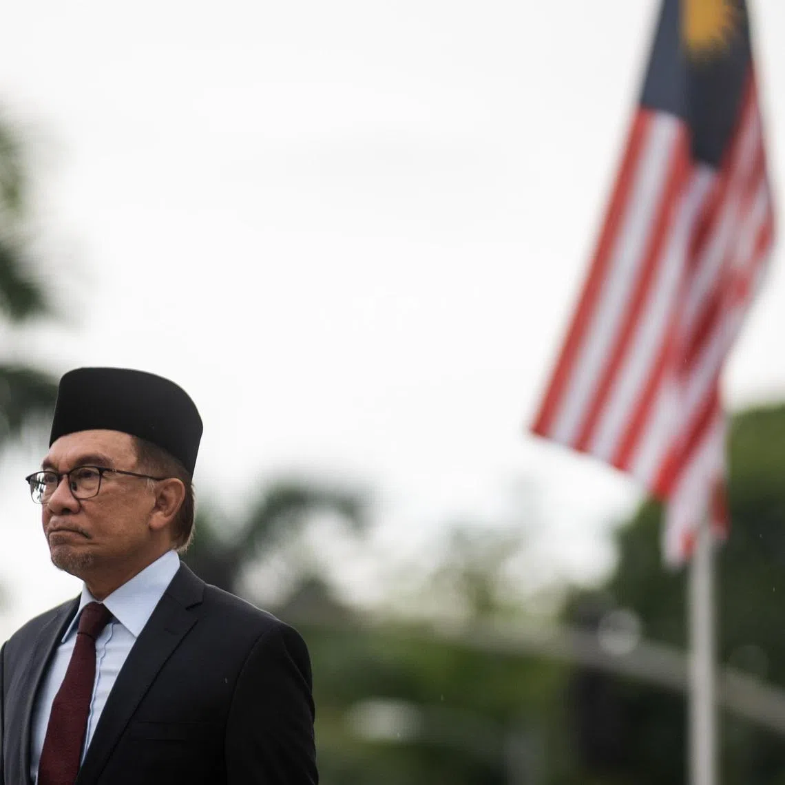 Malaysia's Prime Minister Anwar Ibrahim attends a wreath-laying ceremony at Rizal Park in Manila on March 2, 2023.