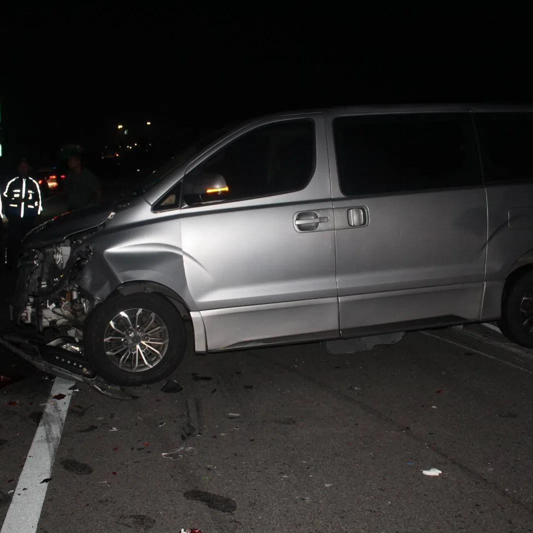 The pile-up involved three motorcycles, an express bus, a car and a van. 