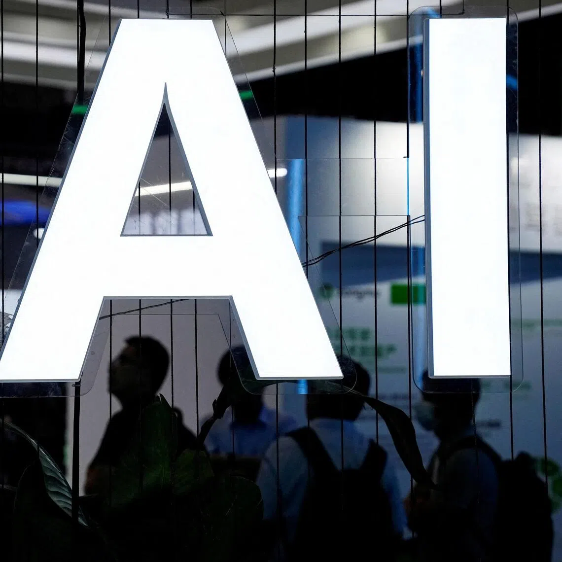 FILE PHOTO: An AI (Artificial Intelligence) sign is seen at the World Artificial Intelligence Conference (WAIC) in Shanghai, China July 6, 2023. REUTERS/Aly Song/File Photo
