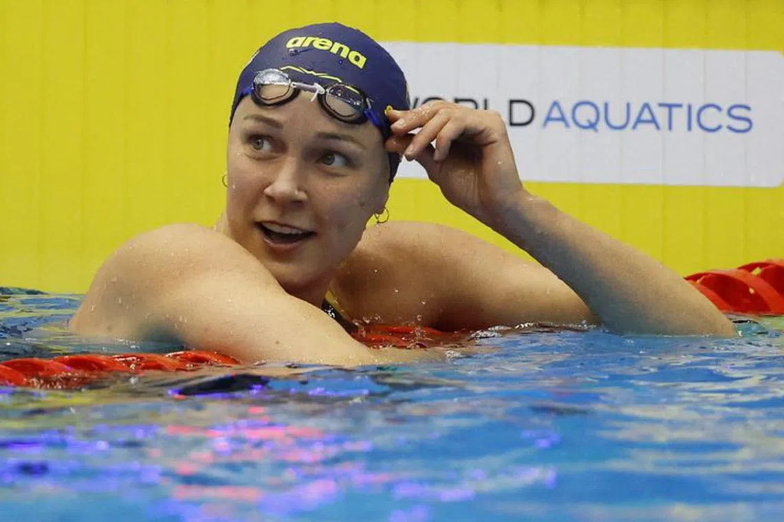 Fukuoka 2023 World Aquatics Championships - Swimming - Marine Messe Fukuoka Hall A, Fukuoka, Japan - July 28, 2023  Sweden's Sarah Sjostrom during the women's 50m butterfly semi final 2 REUTERS/Issei Kato/ File Photo