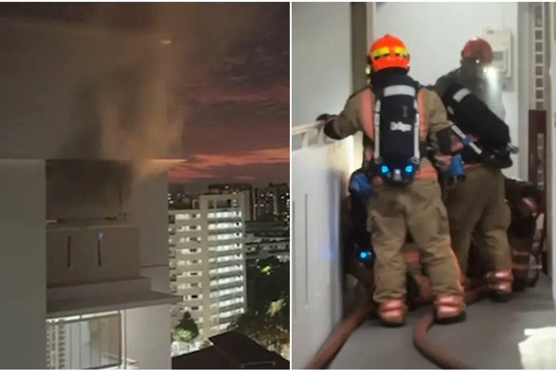 SCDF extinguished the fire, which was confined to a mattress in the living room, with a water jet.
