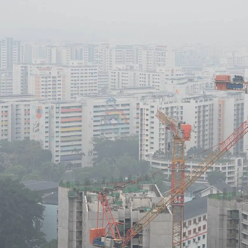Hazy conditions seen at Bukit Panjang at 7.15am on Oct 13.
