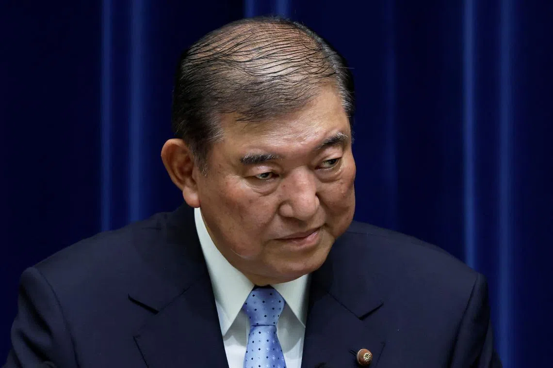 FILE PHOTO: Shigeru Ishiba, Japan's Prime Minister, attends a press conference at the prime minister's official residence in Tokyo, Japan June 23, 2025. Kiyoshi Ota/Pool via REUTERS/File Photo