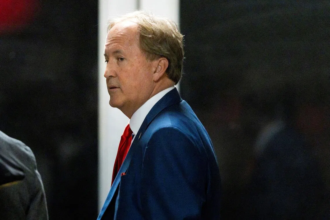 FILE PHOTO: Texas Attorney General Ken Paxton is seen at the New York State Supreme Court in New York, New York, USA, 30 April 2024. JUSTIN LANE/Pool via REUTERS/File Photo