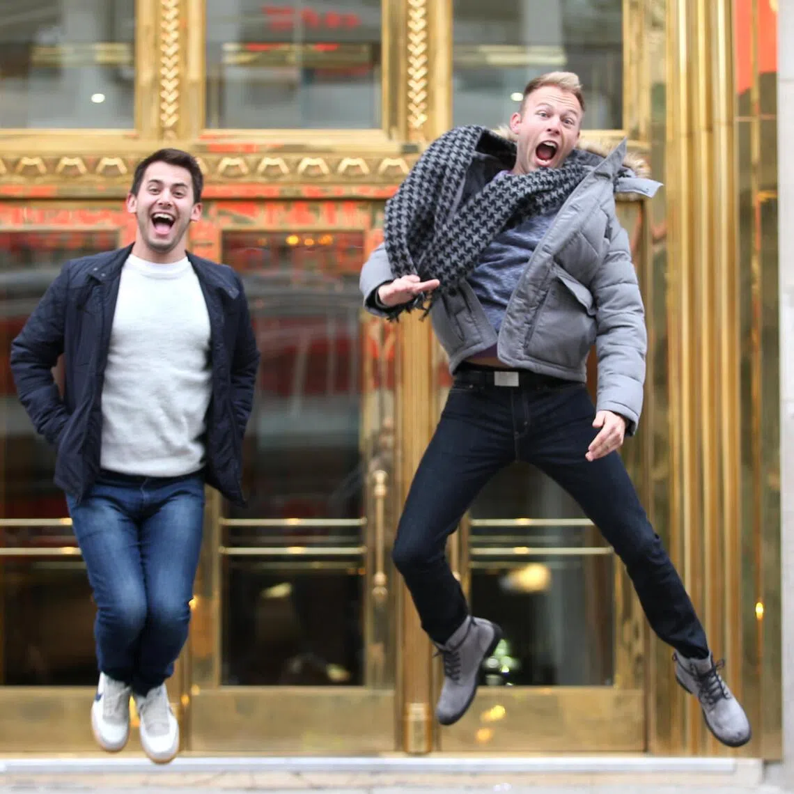 Dear Evan Hansen musical composers and songwriters Benj Pasek (left) and Justin Paul.