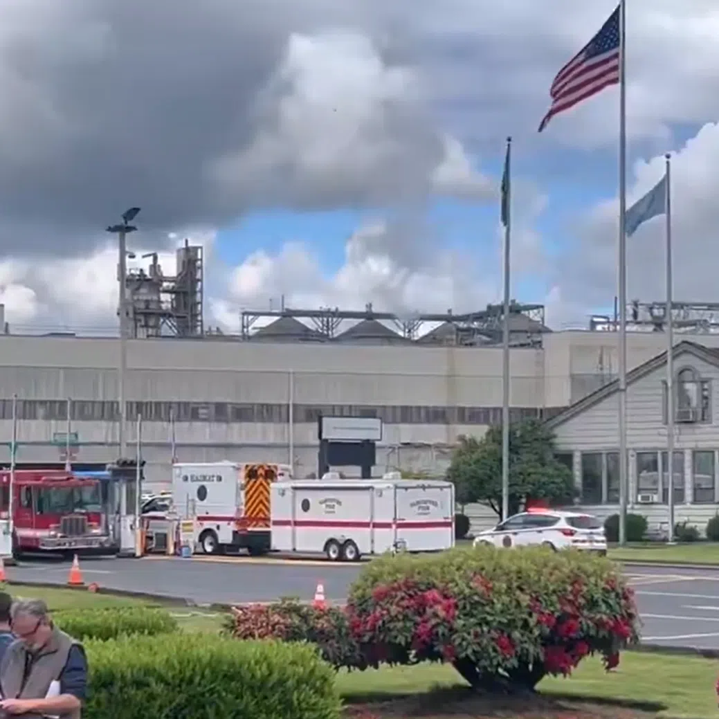 The rupture at Nippon Dynawave Packaging, which makes wood pulp and paper board for packaging and cartons, occurred shortly before 7.30am local time.