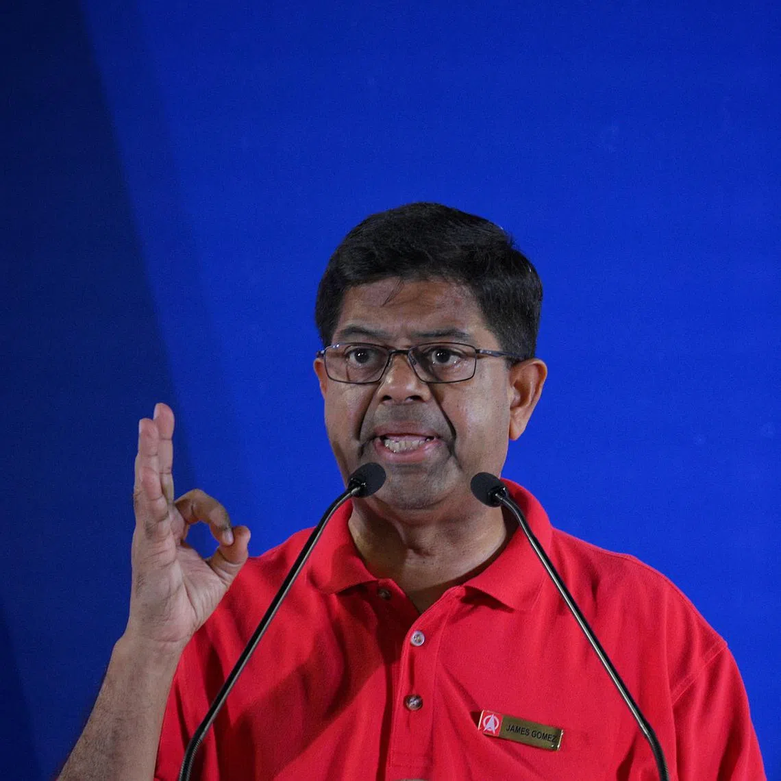 SDP's deputy head of policy James Gomez put forth the party’s proposals at the rally at Woodlands Stadium on April 28. 